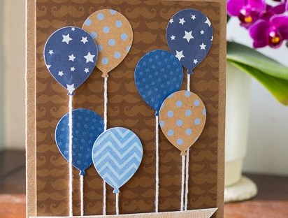 Masculine Birthday Balloons card