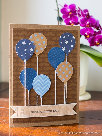 Masculine Birthday Ballooons card